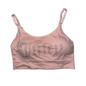 Juicy Couture Light Pink Rhinestone Logo Crop Bralette